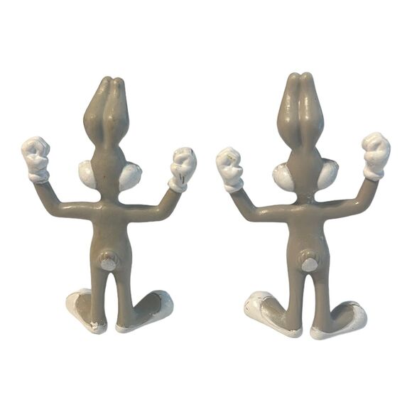 Vintage Loonie Tunes Bugs Bunny Figure 3" Cake Topper 1991 Warner Bros Set of 2 - Picture 3 of 5